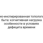 Био-инспирированная топология быта: когнитивная нагрузка особенности в условиях дефицита времени
